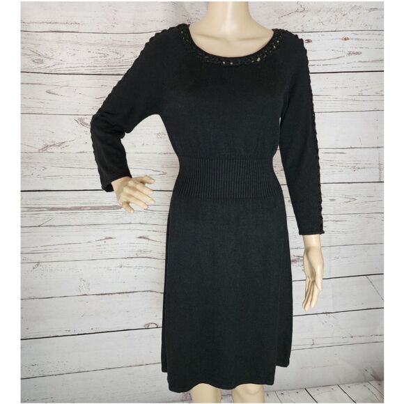 Catherine Malandrino Black Sweater Dress Medium - Picture 1 of 9